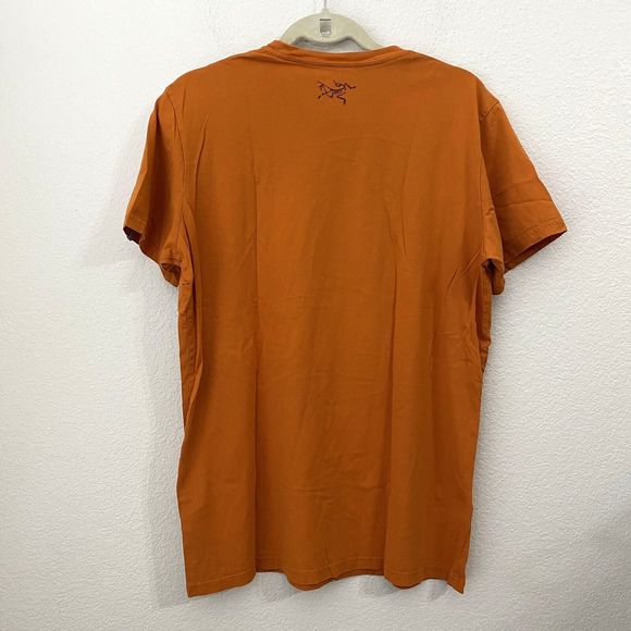 Arcteryx Shirt Mens Size Large Orange Graphic Short Sleeve Hiking Outdoor - Picture 2 of 9